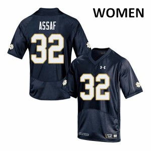 Women's Mick Assaf Navy Notre Dame #32 Game Football Jersey