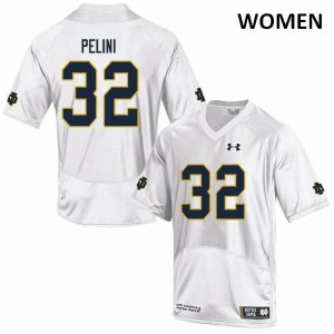 Women Patrick Pelini White Notre Dame Fighting Irish #32 Game High School Jersey