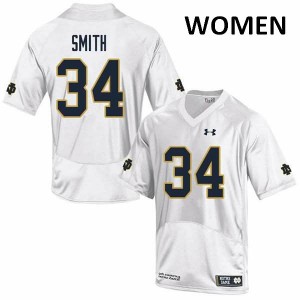 Women Jahmir Smith White Notre Dame #34 Game College Jersey