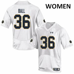 Women Brian Ball White Notre Dame #36 Game College Jerseys