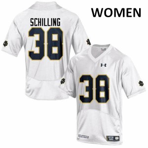 Women's Christopher Schilling White Notre Dame Fighting Irish #38 Game Embroidery Jerseys