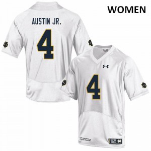 Women's Kevin Austin Jr. White Irish #4 Game Alumni Jerseys