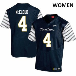 Women Nick McCloud Navy Blue Notre Dame #4 Alternate Game High School Jerseys