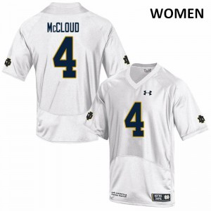 Women Nick McCloud White Notre Dame #4 Game Player Jersey