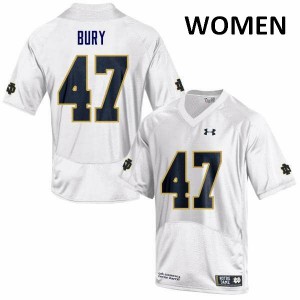 Women's Chris Bury White Notre Dame Fighting Irish #47 Game College Jersey