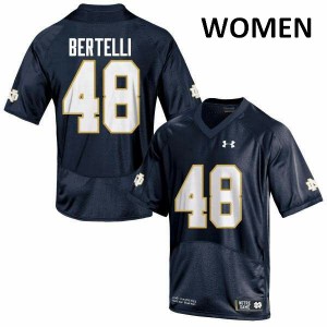 Women Angelo Bertelli Navy Blue Notre Dame Fighting Irish #48 Game NCAA Jerseys