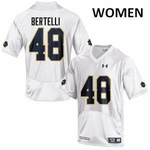 Women Angelo Bertelli White Fighting Irish #48 Game NCAA Jerseys