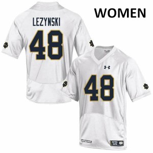 Womens Xavier Lezynski White UND #48 Game High School Jerseys