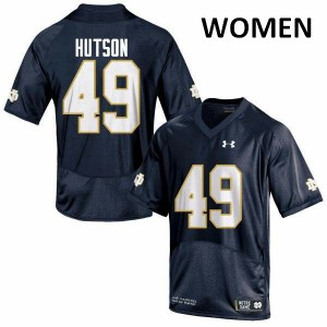 Women's Brandon Hutson Navy Blue UND #49 Game Embroidery Jersey