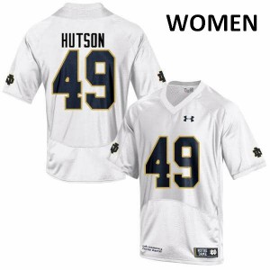 Women Brandon Hutson White Notre Dame Fighting Irish #49 Game Stitch Jersey