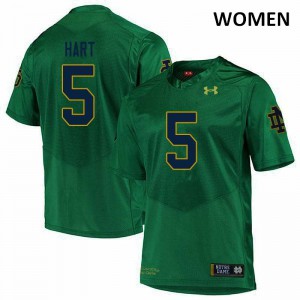 Women Cam Hart Green Irish #5 Game Stitched Jerseys