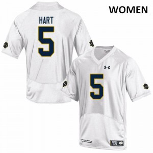 Women's Cam Hart White UND #5 Game Player Jersey