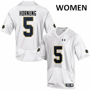 Women's Paul Hornung White Notre Dame #5 Game College Jersey