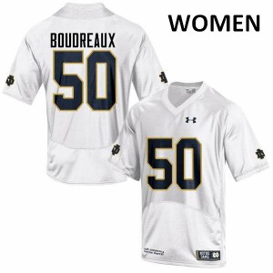 Womens Parker Boudreaux White Notre Dame Fighting Irish #50 Game Official Jerseys
