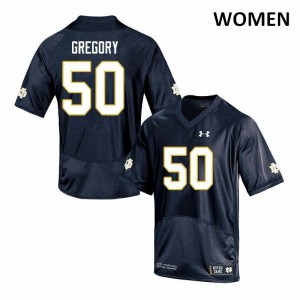 Women's Reed Gregory Navy University of Notre Dame #50 Game Stitched Jersey