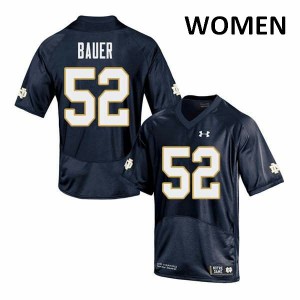 Womens Bo Bauer Navy Notre Dame #52 Game High School Jersey