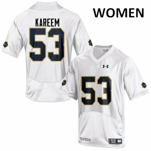 Womens Khalid Kareem White Notre Dame #53 Game College Jerseys