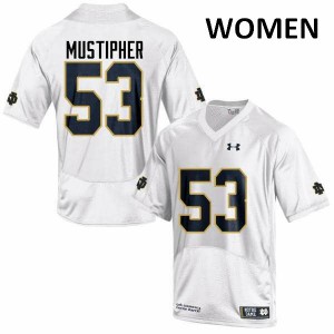 Womens Sam Mustipher White Notre Dame Fighting Irish #53 Game College Jersey