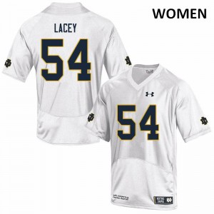Women Jacob Lacey White Fighting Irish #54 Game High School Jerseys