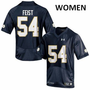 Womens Lincoln Feist Navy Blue UND #54 Game Player Jersey