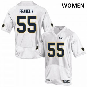 Women's Jamion Franklin White Notre Dame #55 Game Stitched Jerseys
