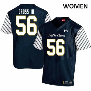 Women's Howard Cross III Navy Blue Irish #56 Alternate Game Player Jerseys