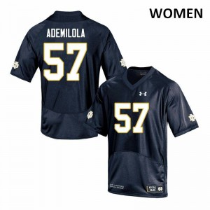 Womens Jayson Ademilola Navy University of Notre Dame #57 Game NCAA Jersey