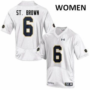 Women's Equanimeous St. Brown White Fighting Irish #6 Game Stitched Jerseys