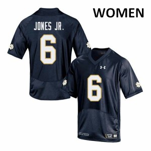 Women's Tony Jones Jr. Navy Notre Dame #6 Game NCAA Jerseys