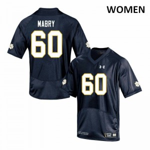 Womens Cole Mabry Navy Notre Dame #60 Game Stitch Jerseys
