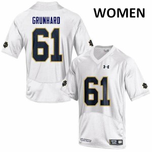 Women's Colin Grunhard White UND #61 Game University Jerseys