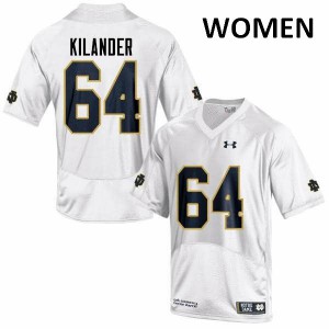 Womens Ryan Kilander White Notre Dame #64 Game Stitch Jerseys