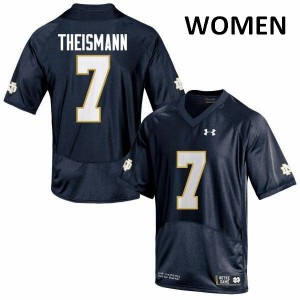 Women's Joe Theismann Navy Blue Fighting Irish #7 Game Stitched Jersey