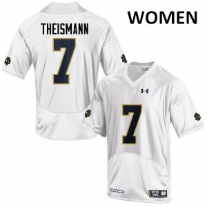 Women Joe Theismann White Notre Dame #7 Game Stitch Jersey