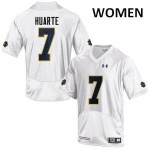Women's John Huarte White Notre Dame #7 Game University Jersey
