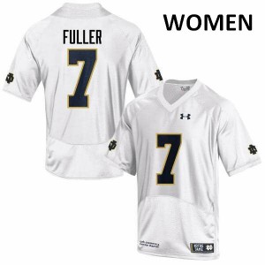 Women Will Fuller White Notre Dame #7 Game College Jersey