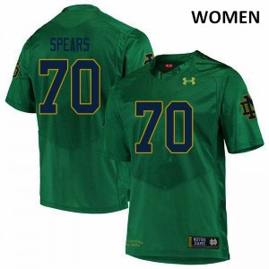 Women's Hunter Spears Green Notre Dame #70 Game Alumni Jerseys