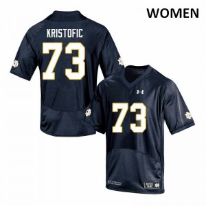 Women's Andrew Kristofic Navy University of Notre Dame #73 Game College Jersey