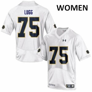 Womens Josh Lugg White UND #75 Game Player Jerseys