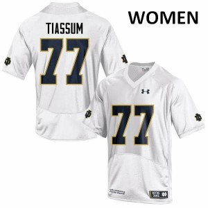 Women Brandon Tiassum White Irish #77 Game Stitch Jerseys