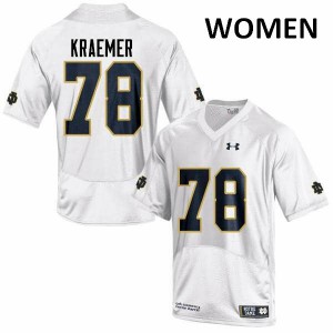 Womens Tommy Kraemer White Irish #78 Game Official Jersey