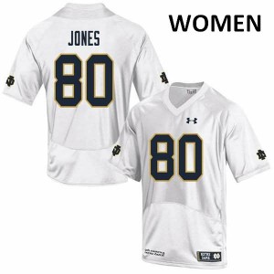 Womens Micah Jones White Irish #80 Game NCAA Jersey