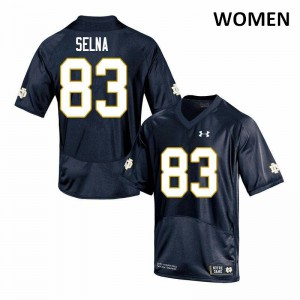 Womens Charlie Selna Navy Notre Dame Fighting Irish #83 Game Embroidery Jersey
