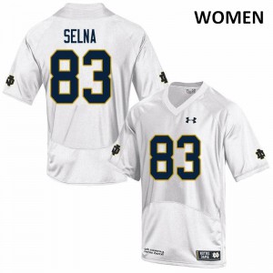 Women Charlie Selna White University of Notre Dame #83 Game Official Jersey