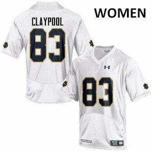 Womens Chase Claypool White Notre Dame #83 Game Stitched Jersey