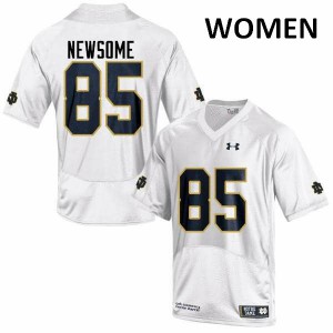 Women's Tyler Newsome White Fighting Irish #85 Game Football Jerseys