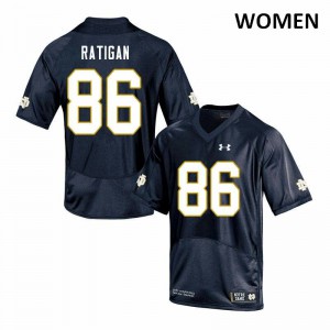 Women's Conor Ratigan Navy Notre Dame #86 Game Stitch Jersey