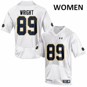 Womens Brock Wright White Notre Dame Fighting Irish #89 Game Official Jersey