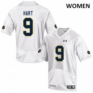 Women's Cam Hart White Notre Dame Fighting Irish #9 Game High School Jerseys