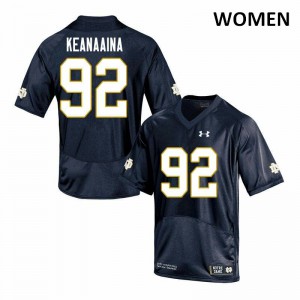 Women Aidan Keanaaina Navy Irish #92 Game Stitch Jersey